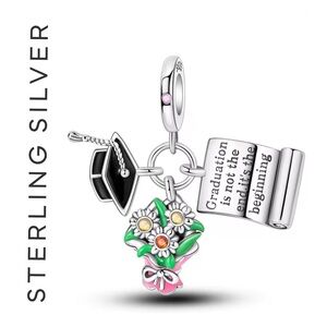 🌟 S925 Sterling Silver Graduation Dangle Charm